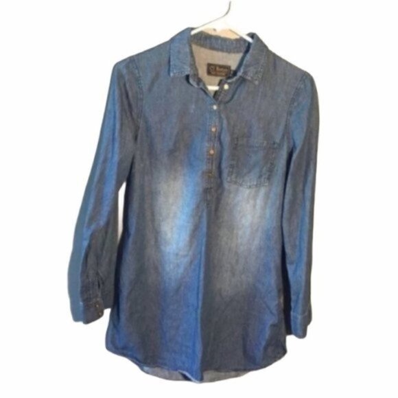 Ci Sono Tunic Dress Denim Chambray - Picture 2 of 8
